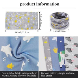 YMIFEEY Pack of 4 Unisex Children's and Baby’s Scarves, Tube Scarf, Cotton O Ring Neck Warmer, Loop Scarves, Windproof Neckerchiefs, Multifunctional Scarf for Winter, Spring, Autumn, Type A, Einheitsgröße