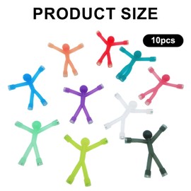 10 Pcs Mini Man Magnetic Toy-s, Mini Man Flexible Fridge Magnets, Mixed color Rubber Magnets Stress Relief Toys,Sensory Learning Toys for Boys Girls (Colorful)