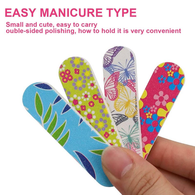 DIYCUT Pack of 100 Disposable Nail Files Set, Mini Natural