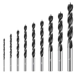 FTXanty Wood Drill Bit Set 9-Piece Professional Twist Drill Bit 3-12 mm HSS Drill Bit for Wood Plywood Plastic Wood Twist Drill for Drill Driver Drill Stand Electric Hand Drill
