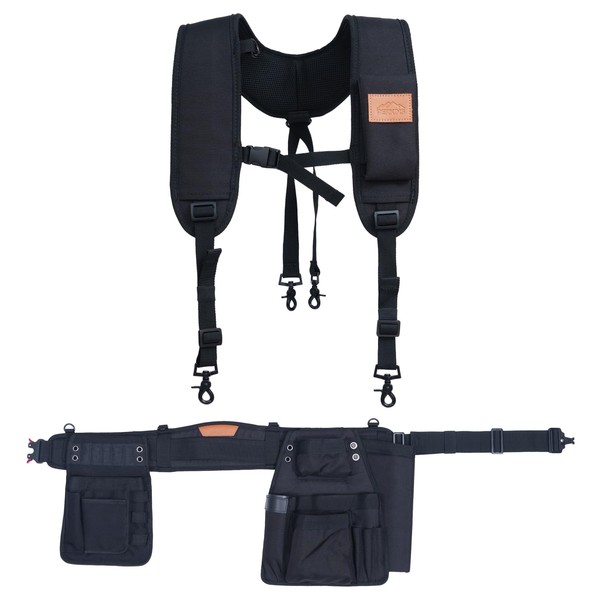 Perkins Builder Brothers Essential Tool Belt Set With Suspenders, Ideal