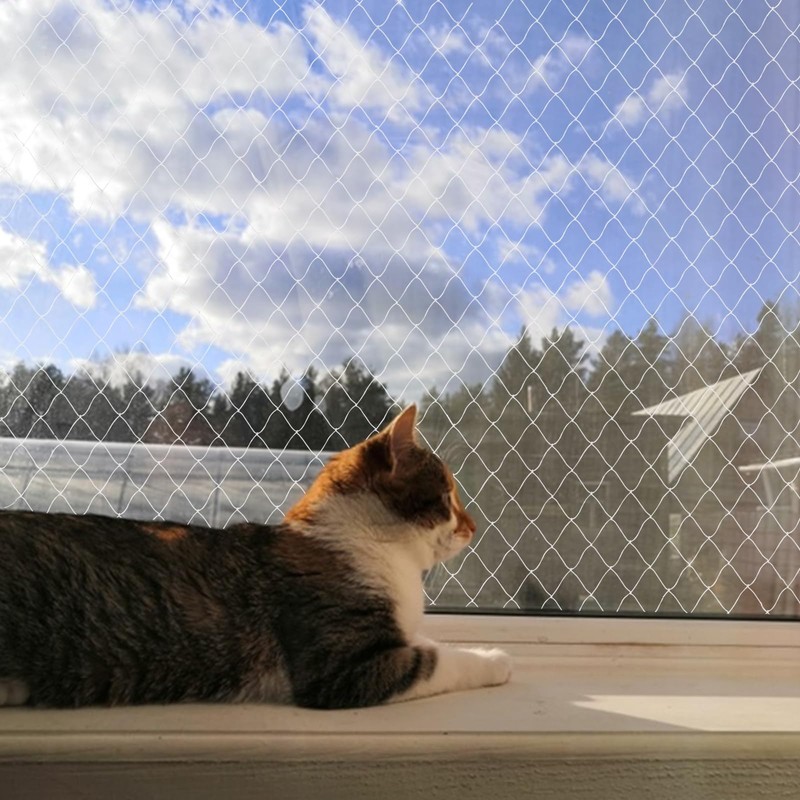 QILUCKY Nylon Cat Protection Net for Balcony, Transparent, Can Be