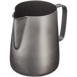 Melitta Coffee Milk Pitcher, Milk Jug, Stainless Steel, 3.3 gal (1 L) Latte Art, Black TIAMO HC7070
