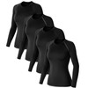 Coume 4 Pack Women's Compression Long Sleeve Shirts Crew Neck