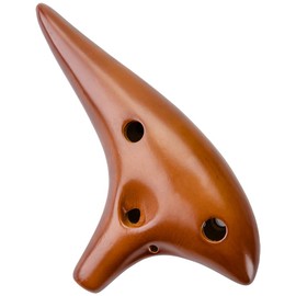 DHwebWLP Strawfire 12 Hole Ocarina Instrument,Alto C Ceramic Ocarina With Song Book Strap for Beginner(Yellow)