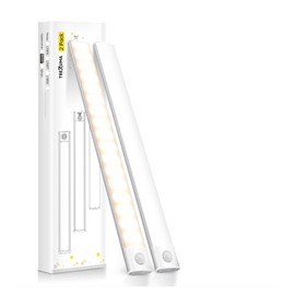 TREZUMA 16 Inch Under Cabinet Lighting, 2 Pack 80 LED Motion Sensor Lights, 160LM USB-C Rechargeable, 2200mAh Battery, 10–100% Dimmable, 3 Color Modes, Stick-On Magnetic LED Closet Lights for Kitchen