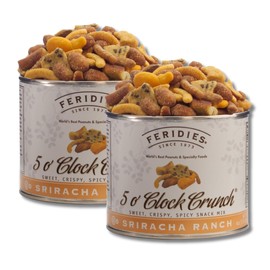 Feridies Virginia Peanuts - Sriracha Ranch 5 O'Clock Crunch - Gift Pack of 2, 6 oz. Resealable Cans By Lyza's Sweets & Treats