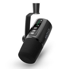 Movo UM6 Dynamic Podcast Microphone with Built-in GainCast Preamp - XLR and USB C Outputs - Studio Mic for Gaming, Podcasting, Streaming, Vocals, Computers, and Content Creation