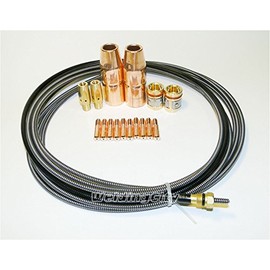 WeldingCity MIG Welding Gun .035" Accessory Kit M37L (Contact Tip-Gas Nozzle-Gas Diffuser-Wire Liner) for Miller MIGmatic M-series M-25/M-40 and Hobart MIG Guns