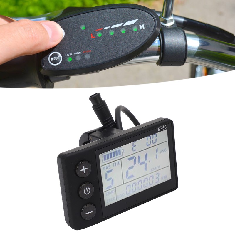 Electric Scooter Conversion LCD Display with 6P Waterproof Connector Mountain