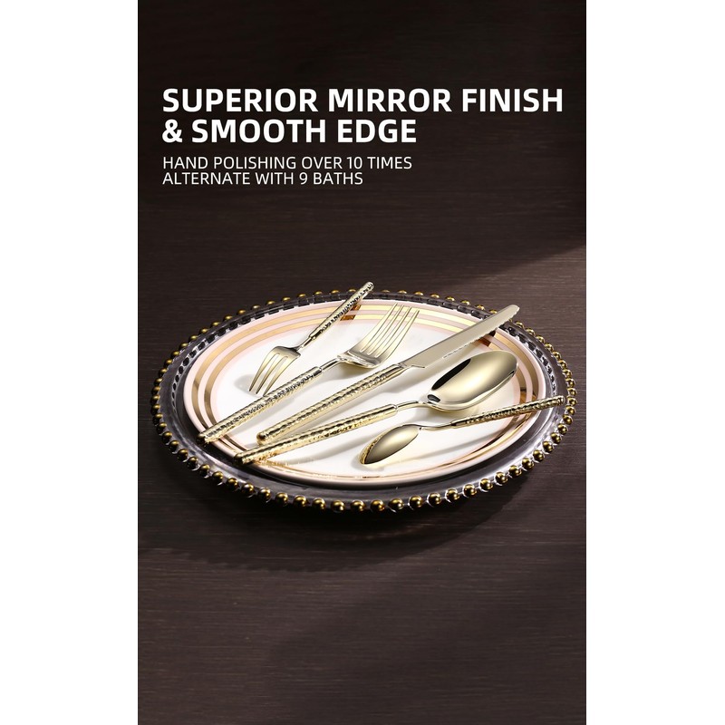 HODOQIAM 20-Piece Silverware Set, Stainless Steel Flatware Set for 4,