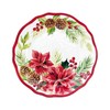 UPware 12 Piece Poinsettias Melamine Dinnerware Sets, Outdoor Dishes Set,