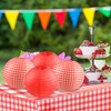 12 Pieces Picnic Party Decorations Include 6 Chinese Red Paper