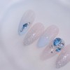 Ice Blue Handmade Nail Tips - Coffin Midi / 아이스블루