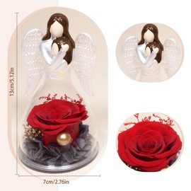 Miofula Birthday Gift for Mum, Eternal Rose in Glass Angel Figure, Grandma Mothers, Flowers Mother Gifts, Mother Daughter Gift Christmas, Infinity Rose Mother's Day Gift