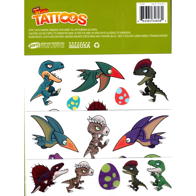 Savvi Dino - Temporary Tattoos - 25 Tattoos