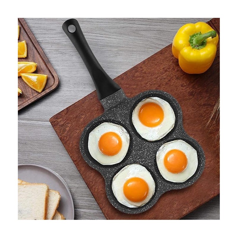 4-Cup Non-Stick Aluminum Egg Pan – BPA-Free Coating for Healthy
