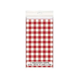 Red Gingham Rectangular Table Cover - 54" x 84" (1 Piece) - Stylish & Durable Material, Perfect for Parties, Picnics & Everyday Use