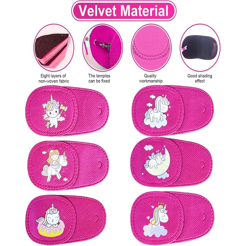 Mvwarj Eye Patches for Kids, 6 Pcs Girls Right Eye