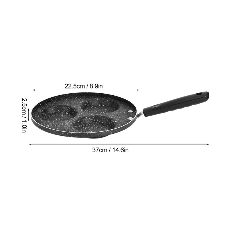 3 Round Holes Non Stick Coating Eggs Frying Pan Home