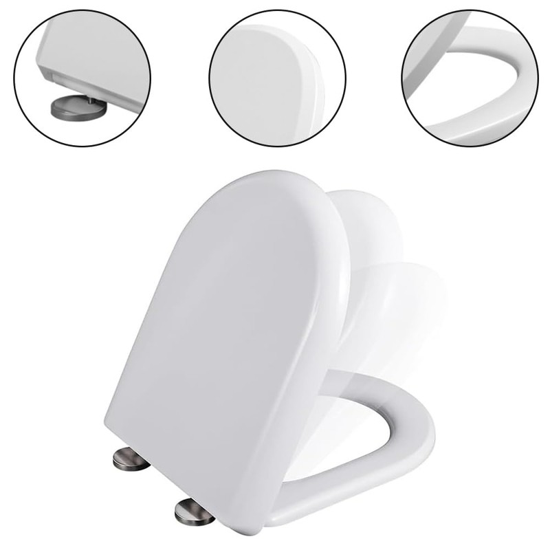 Toilet Seat, Soft Close V Shape Toilet Seat with Adjustable
