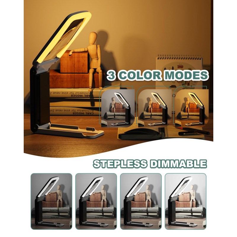 EVESVO 15X Magnifying Glass with Light and Stand, Rechargeable Folding