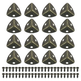 sourcing map 16 Pcs Metal Box Corner Protectors 1.18"x0.79" Table Corner Guards Decorative with Mounting Screws for Storage Box Cabinets Wooden Chest, Bronze