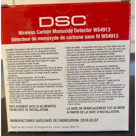 DSC Brand New DSC WS4913 Wireless CO Detector,  US region only