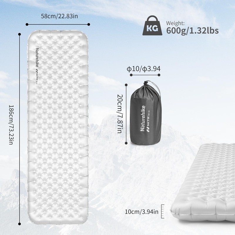 Naturehike TUYE 6.5 Ultralight Inflatable Sleeping Pad, Ultralight Camping Portable
