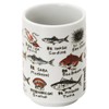 Mino Yaki 552-13-47E(3) Sushi Tea Cup Set, Fish English