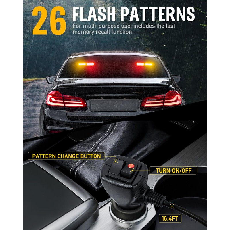 HLauto 1002L Emergency Strobe Traffic Advisor Light Bar: 40LED Dash
