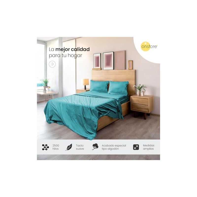 On Store. Juego de sábanas 2500 Hilos Tacto Suave Egipcio