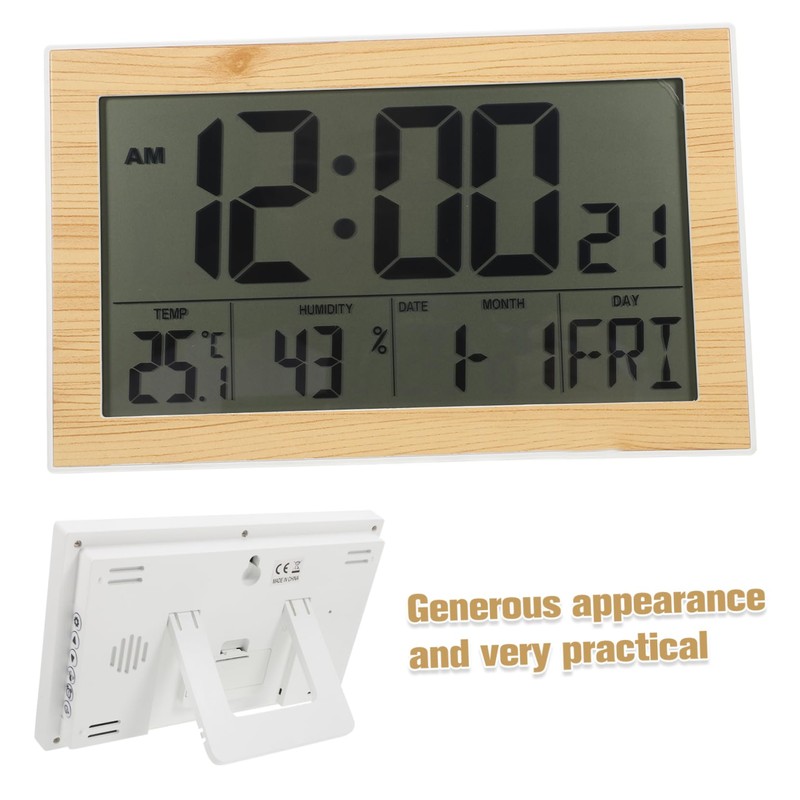 NOLITOY 1Pc Large Display Digital Hanging Calendar Clock Wall Mounted