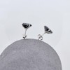 Black Cubic Zirconia Studs Sterling Silver Earrings for Men Women,