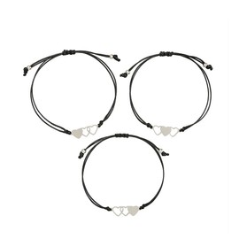 MenYiYDS Set of 3 Friendship Bracelets, Wish Bracelets Set, Bracelet, Best Friend, Distance Bracelets, Gifts for Women, Teen, Men, Sisters (Silver), Stainless Steel