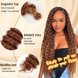 Orientfashion 22 Inch Curly Braiding Hair Ocean Wave Crochet Hair for Black Women Long Deep Wave Wet and Wavy Braiding Hair For Boho Braids (#30, (Pack of 3))