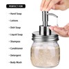 Amolliar 10 OZ Mason Jar Liquid Soap Dispenser, Stainless Steel