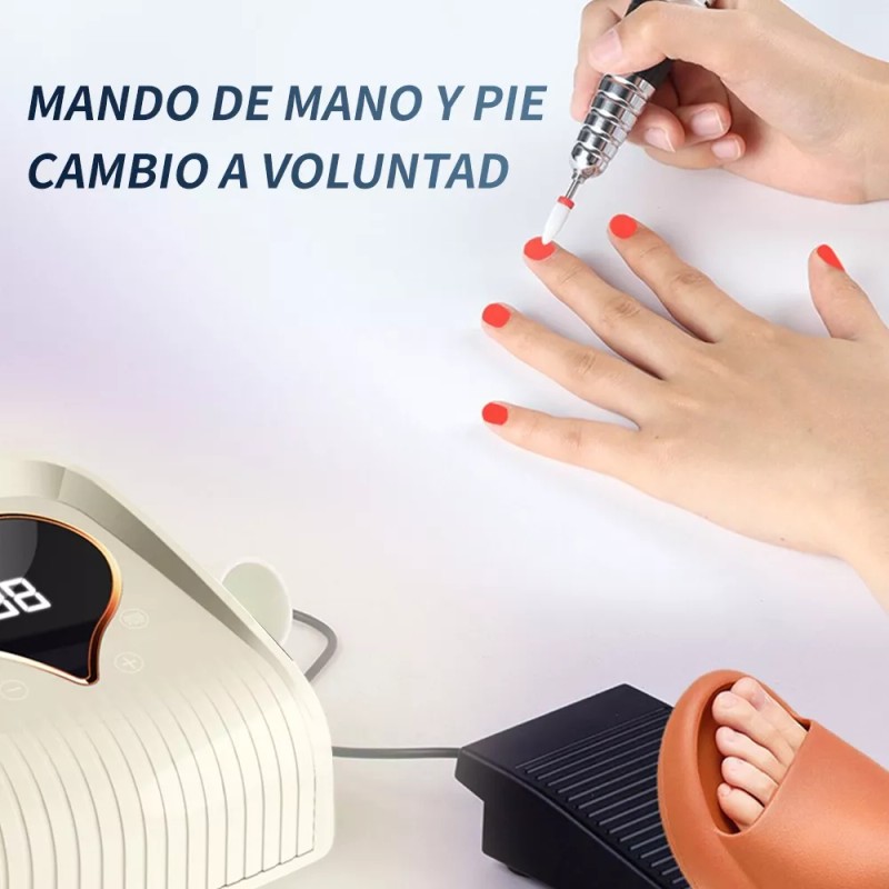 Navamtki Torno Pulidor De Uñas Con Pedal De 45000 Rpm