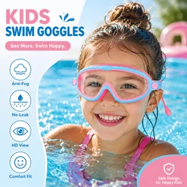 Kids Swimming Goggles for Ages 3–15 – Anti-Fog HD View Silicone Goggles for Pool, Beach & Swim Lessons