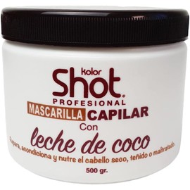 Kolor Shot Mascarilla Capilar Con Leche de Coco Repara, acondiciona y Nutre el Cabello Seco, teñido o maltratado 500g