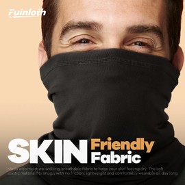 Fuinloth Neck Gaiter, 6 Pack Face Mask Bandana Fishing Cooling Sun Protection Scarf for Men Women 2 Black+Gray+Light Gray+Pink+Purple