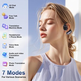 Dpofirs AI Translation Earbuds, 3 in 1 BT5.49 Noise Cancelling Wireless Stereo Earbuds, 164 Languages Real Time Translator with APP for Travel Business Learning