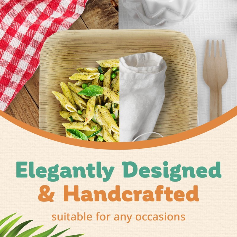 Leafyglo Natures Vajilla de hoja de palmera de 20,32 cm,