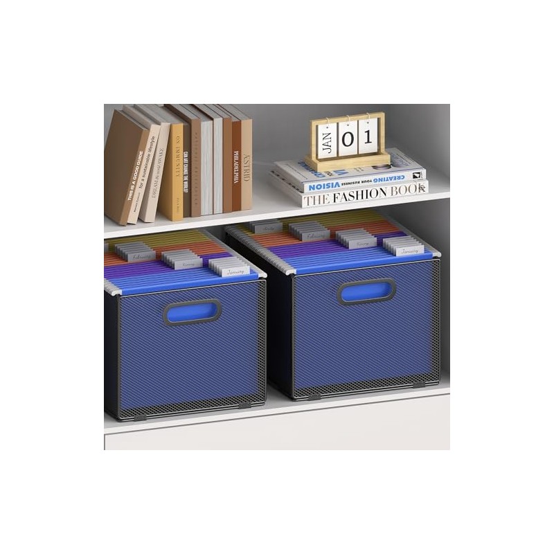 2 Pack Hanging File Organizer, File Folder Organizer Box Filing