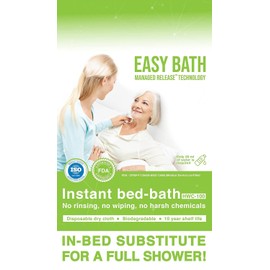 NANO Z COATING Easy Bath 100% Biodegradable No Rinse Bathing Wipes, Hypoallergenic Bed Bath Wipes with Managed Release Technology, Full Shower with Just 20ml of Water (1 Pack, 8 Wipes)