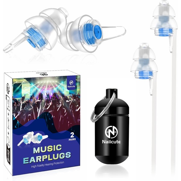 2 Pairs of Ear Protection Earplugs, Reusable, Soft, Reduce Noise