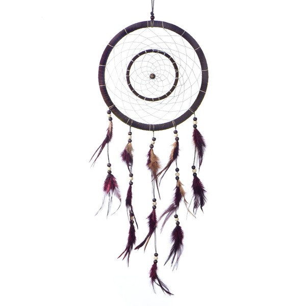 Dream Catcher for Good Dreams with Beads and Real Feathers,