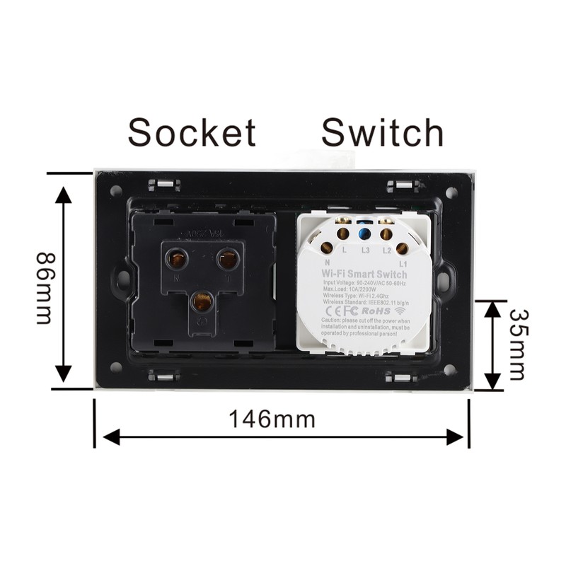 Wifi Smart Wall Outlet 2 in 1 Convenient Voice APP