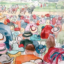 IHR Ideal Home Range Cocktail Napkins Disposable 3-Ply Paper Party Napkin Pack, 5" x 5", Spectators, 20-Count