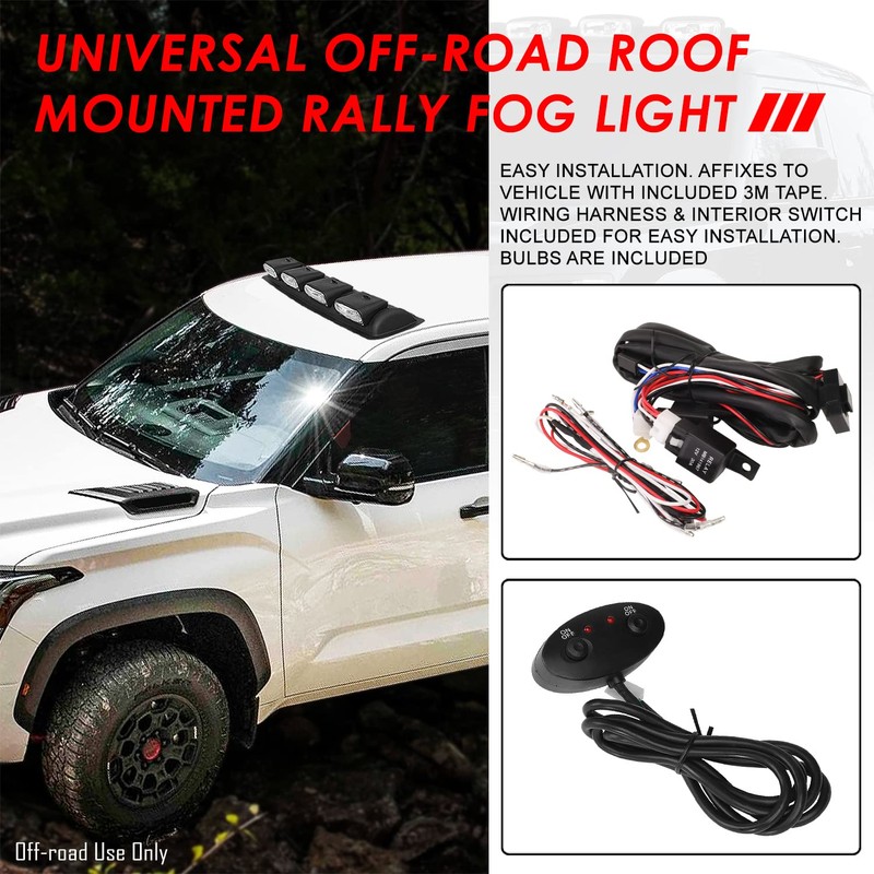 Auto Dynasty Fog lights, Universal Front Top Roof Mounted Driving